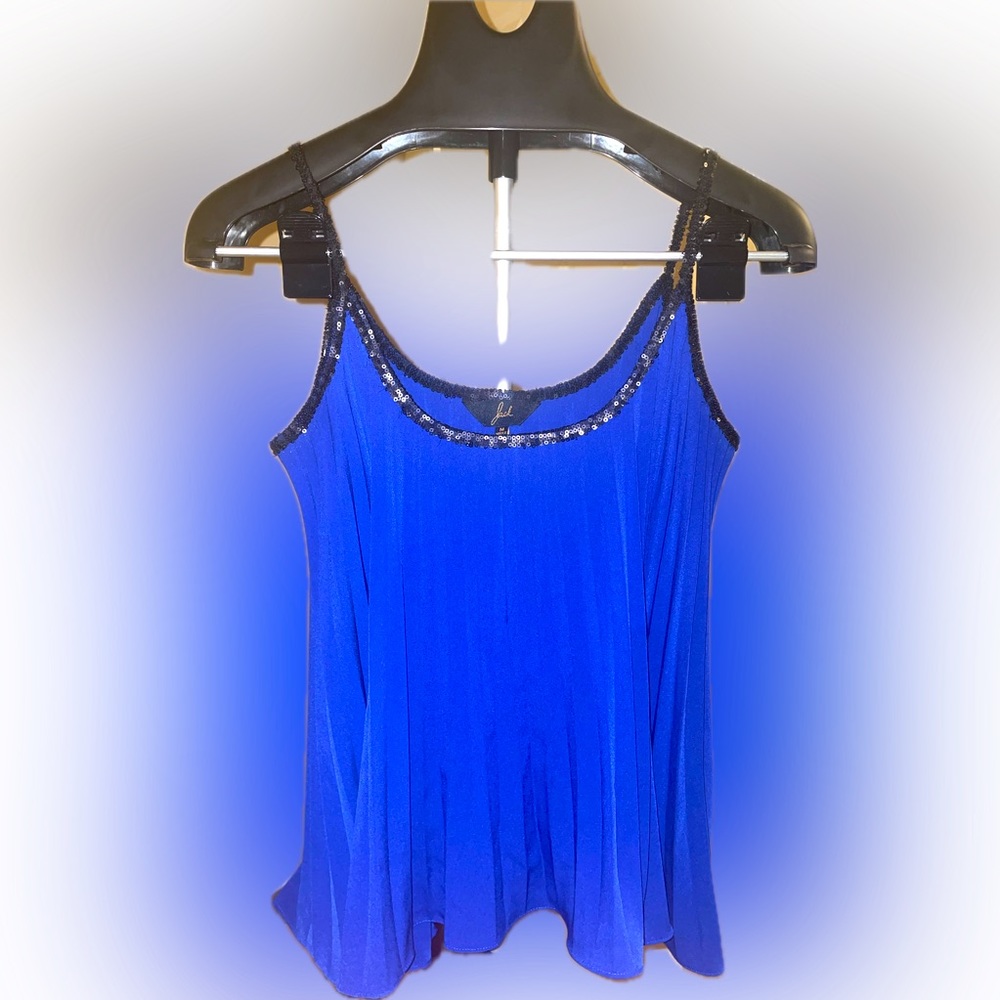 Jack by BB Dakota, Medium, Royal Blue Pleated Tank Top